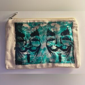 Homemade Canvas Pouch with Artistic Print